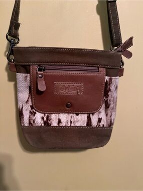 Patterned Crossbody Purse with Front & Back Pockets